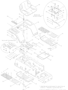 Seat, Fender Assembly 1 Diagram and Parts List for 13AD695G700 2004 Yard Machines Lawn Tractor